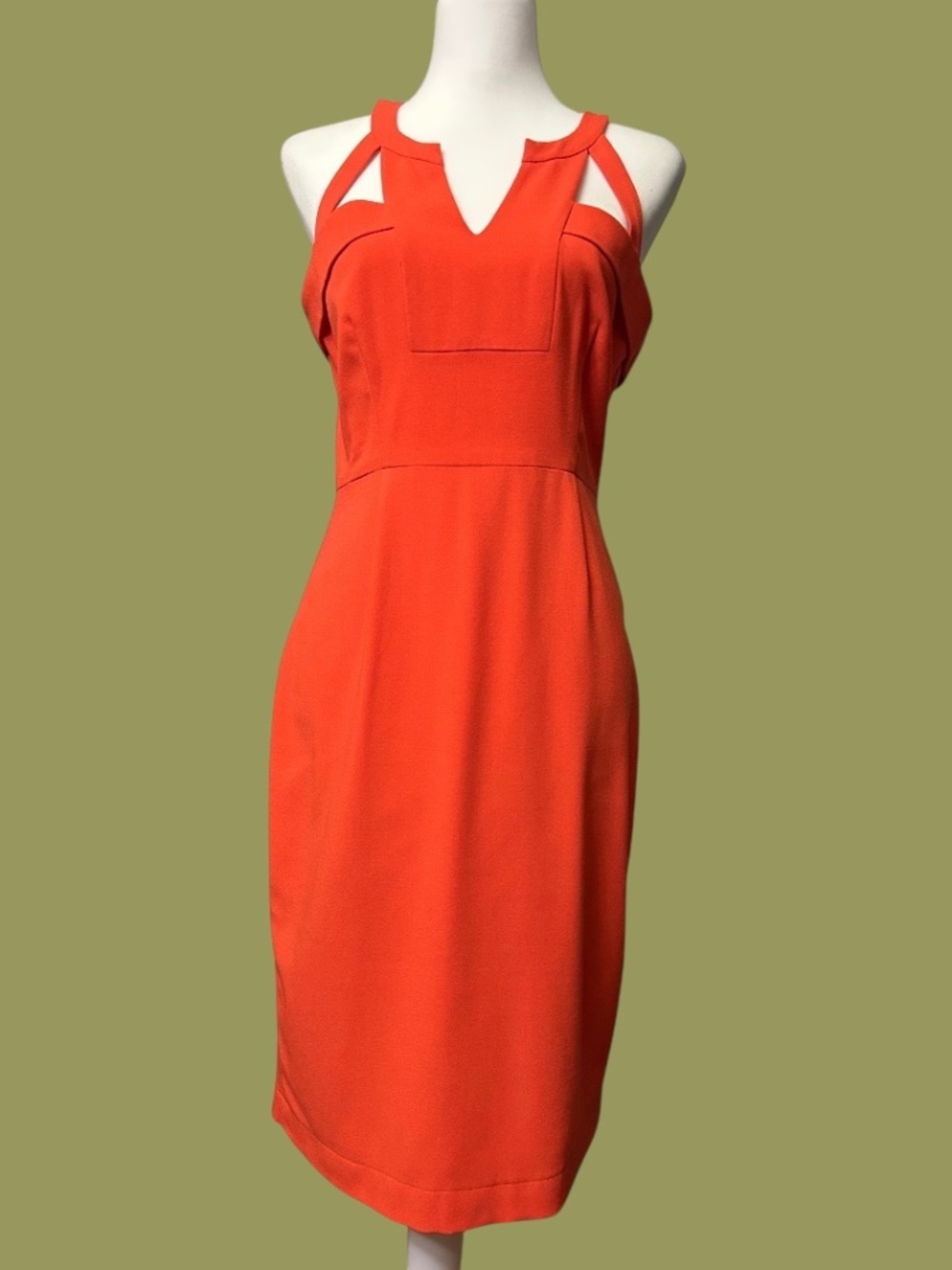 Nearly New. BCBG MaxAzria Orange Cutout Dress